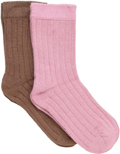 Minymo kindersokken, enkelsokken met boord (2-pack)
