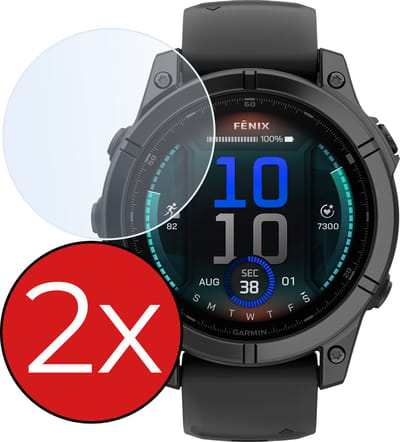 Screenprotector Geschikt voor Garmin Fenix E (47 mm) Screenprotector Glas Gehard Screen Cover - Screen Protector Geschikt voor Garmin Fenix E Screenprotector Tempered Glass - 2 PACK