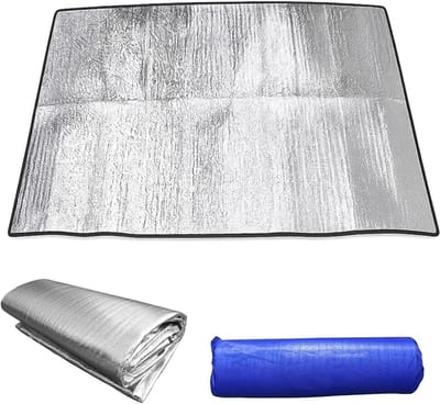 Opvouwbare aluminium tentmat 200 x 200 cm, waterdichte campingvloermat, isolerende thermomat en slaapmat voor buitengebruik
