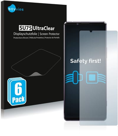 Savvies - Screenprotector voor Sony Xperia 1 II - Folie Beschermfolie transparant 6 Stuks