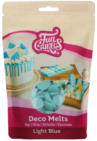 FunCakes Deco Melts Lichtblauw - 250g - Smeltsnoep - Cupcake Decoratie - Lollies - Snoepjes