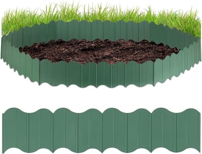 Kunststof tuinpalissade om in te steken - Voor bloemperken - 125 cm hoog - Groen