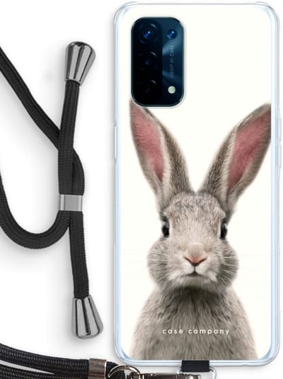 Case Company® - Hoesje met koord geschikt voor Oppo A74 5G hoesje met Koord - Daisy - Telefoonhoesje met Zwart Koord - Bescherming aan alle Kanten en Over de Schermrand