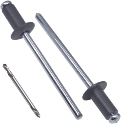 SKIR'CO (400 stuks) Geschilderde Blinde Klinknagels 4,0 x 8 mm, Aluminium Pop Klinknagels, Boor Inbegrepen (Antraciet Grijs RAL 7016)