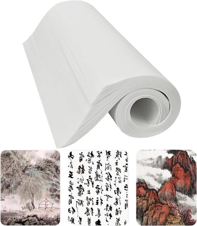 120 stuks rijstpapier voor Chinese kalligrafie en schilderkunst, 35 x 25 cm, ideaal voor kunstenaars en hobbyisten