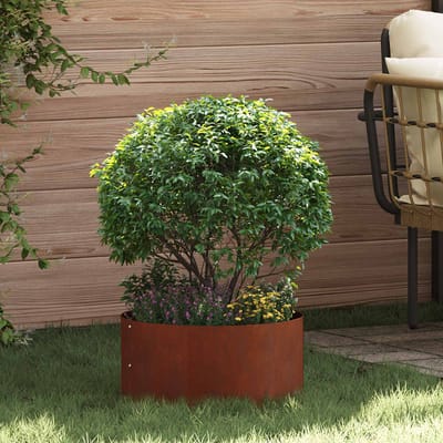 vidaXL - Plantenring - Roestig - 40 - x - 40 - x - 20 - cm - weervast - staal