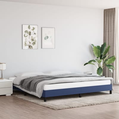 vidaXL - Bedframe - zonder - matras - stof - blauw - 200x200 - cm