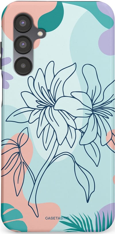 Casetastic Hoesje Geschikt voor Samsung A16 - Stijlvolle Beschermende Duo-layer Case - Mint Bloemprint