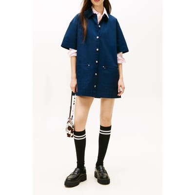 Tommy Hilfiger Pocket Mini Shirt Dress Dark Night Navy Taglia: S | Abiti in T-Shirt Outlet | Donna | Nero