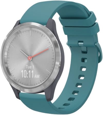 By Qubix - geschikt voor Huawei Watch GT 4 / GT 5 (41mm) & GT 5 Pro (42mm) - Soft siliconen bandje - Blauwgroen