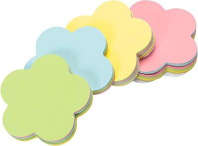 Set van 4 Gekleurde Zelfklevende Notities in Bloemvorm - Sticky Notes voor Kantoor, Thuis en School (400 Vel 70 x 70mm)