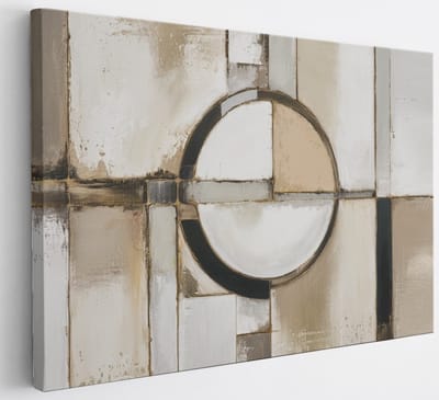 Saammp Canvas Schilderij - beige - Abstract - 30x20 - Foto op canvas - Wanddecoratie - Muurdecoratie Woonkamer - Slaapkamer decoratie - Canvas Print