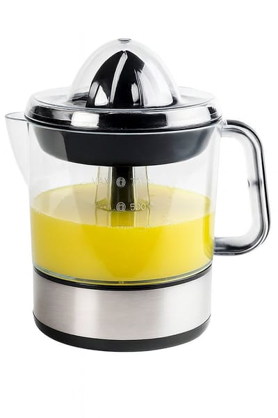 Moderne Elektrische Citruspers 40W – 0,7L Sapreservoir – Inclusief 2 Perskegels & 1 Aromadeksel –Zwart, Zilverkleurig