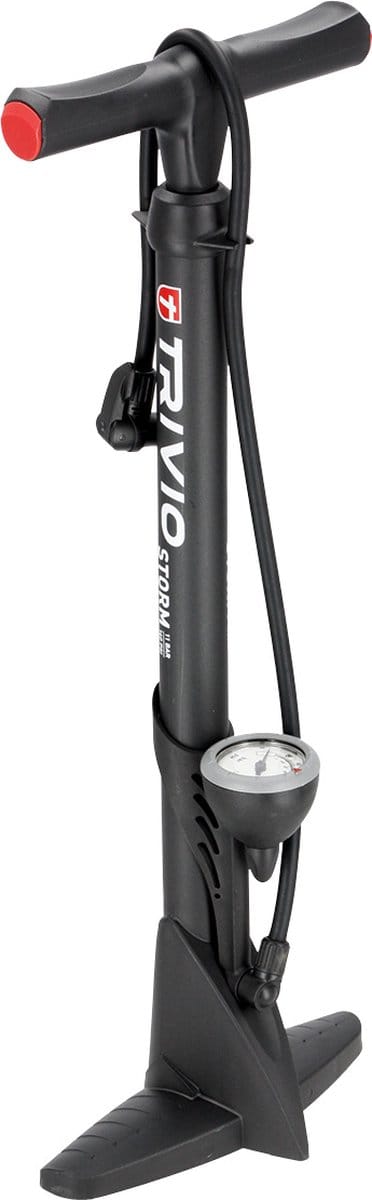 Trivio - Breeze Fietspomp met drukmeter - Dubbel Ventiel zowel presta als schrader. type storm