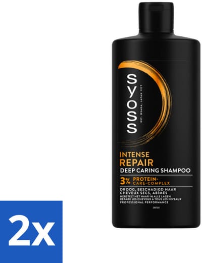 2 x SYOSS - Repair 440 ml - Shampoo - Herstellende Formule - 440ml - Haarherstel - Beschadigd Haar - Droog Haar - Haarversterking - Haarbreuk Verminderen