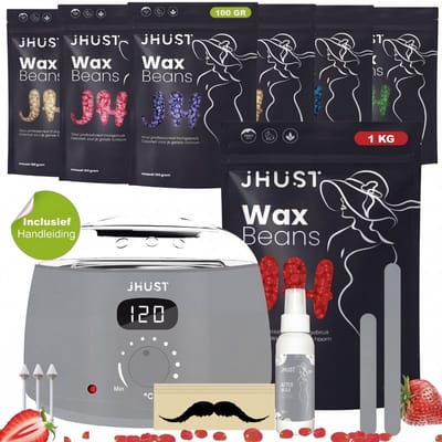 JHust® Professionele Wax Apparaat - Wax Verwarmer - Wax Beans - Grijs + Extra 1KG Wax Bonen - Ontharing Set