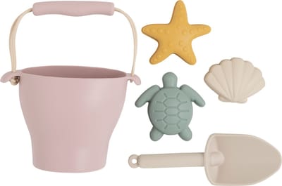 Baby's Only Baby beach set - Strandspeelgoed - Zandspeelgoed - Oud Roze - 5-delig - Siliconen speelgoed
