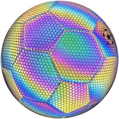 1 stuks Maat 5 Reflecterende Voetbal, Lichtgevende Kleurrijke Voetbal Voor Binnen- En Buitentraining 1 stuks Maat 5 Reflecterende Voetbal, Lu