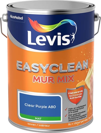 Levis - Easyclean Mur Mat Mix - Clear Purple A80 - Mengverf - 5 L