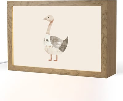 Nachtlampje 30x20 cm - Kinder lampje - Gans - Dier - Pastel kleuren - Tafellamp kinderkamer - Slaapkamer lamp - Bedlamp kinderen - Kinderlampje stopcontact - Wandlamp babykamer - Nachtlampjes