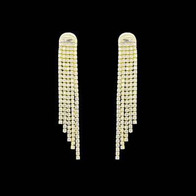 Victoria Valenza Goudkleurige Cascade Oorbellen met Zirkonia Stenen - Oorhangers - Goudkleurig - Cascade oorbellen - Zirkonia
