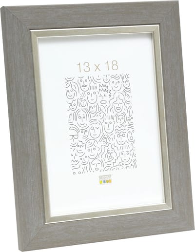 Deknudt Frames fotolijst S45VF3 - grijs met zilverbies - foto 13x18 cm