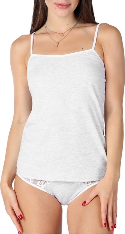 Bellivalini Dames Onderhemd - Ronde hals - Katoen - BLV-BLV50-220-UW - Melange - 3XL