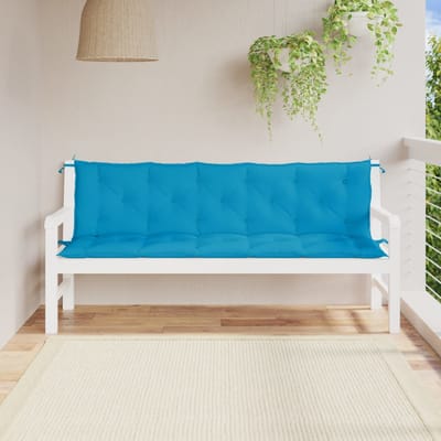 vidaXL - Tuinbankkussens - 2 - st - 180x50x7 - cm - oxford - stof - lichtblauw