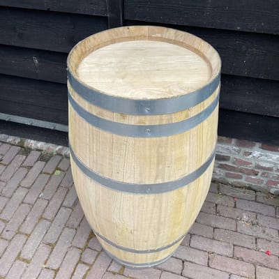 Sigaar Wijnvat / Regenton 160 Liter Kastanjehout - Deksel Los Met Handvat