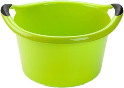 Plastic Forte Afwasbak - Set van 2x stuks - 15L - groen - 42 x 40 x 25 cm - met handvatten - teiltje