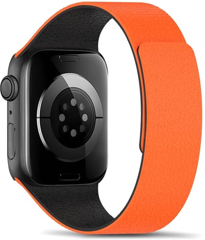 Dailygoods - Magnetische Siliconen Armband voor Apple Watch, Oranje-Zwart