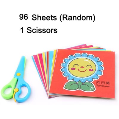 96 Vel Papierknipset Papierknippen Schaarvaardigheden Activiteit Knipboek Kinderen DIY Knutselen Speelgoed Kits met Kindveilige Scharen