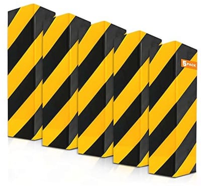 Garagekolombescherming voor parkeerplaatsen - 5 stuks - 40 x 20 x 2 cm - Reflecterende hoeken - Deur- en bumperbescherming - Voorkomt stoten en krassen - Geel