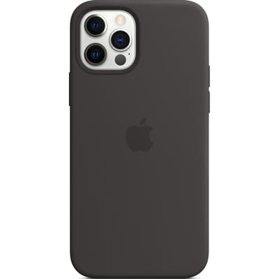 Silicone Backcover MagSafe voor de Apple iPhone 12 Pro Max - Zwart