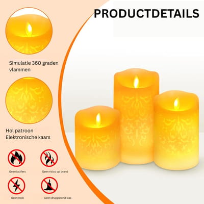 DailySupplies® Led Kaarsen Met Afstandsbediening - Bewegende Vlam - Dimbaar - Geel