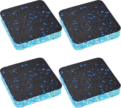 Famanu – Geluidsisolatiepads voor wasmachinesokkel - set van 4 - anti-trillingsmat - 10 x 10 x 2 cm - voor wasmachine - droger en fitnessapparaten - hoogwaardig rubber - antislip en vloervriendelijk