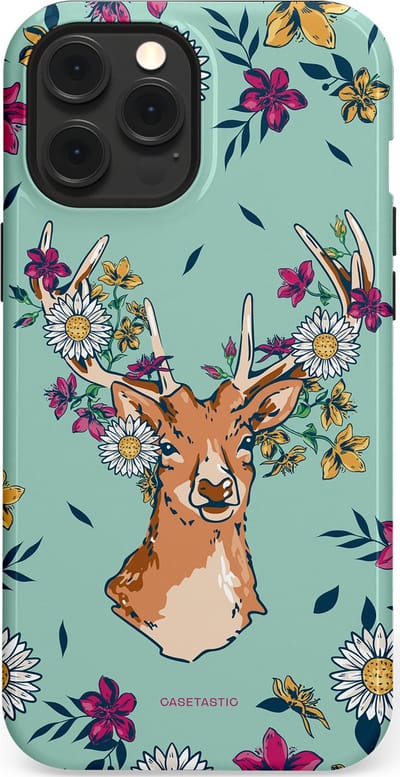 Casetastic Hoesje Geschikt voor Apple iPhone 12 Pro Max Magsafe - Stijlvolle Beschermende Duo-layer Case - Gewei bloesem