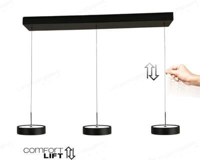 Freelight - Hanglamp Alieno 3 lichts L 90 cm comfortlift zwart
