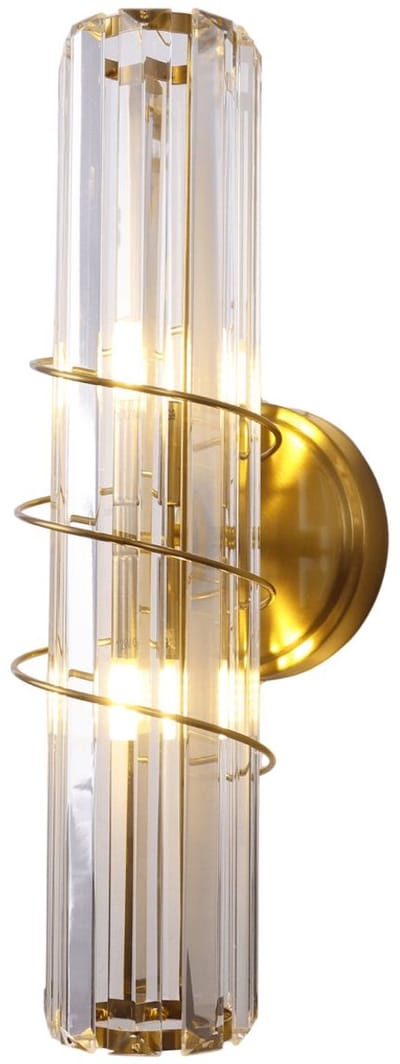 Kosilum - Daryna - Wandlamp - Transparant en messing - Metaal en glas