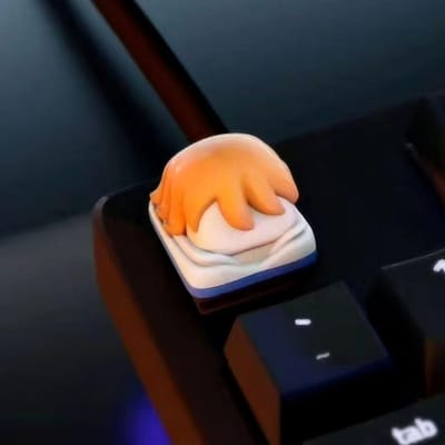 Figurine Dessin Animé Anime One Piece DIY Nami Chopper Usopp Keycap Clavier Mécanique Cross Base Touche ESC Cadeau Parfait black