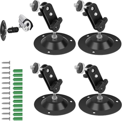 Camerahouders Set - Bevestigingsbeugels - Beveiliging Binnen Buiten - 360 Graden Verstelbaar - 77 x 77 x 97 cm - Zwart