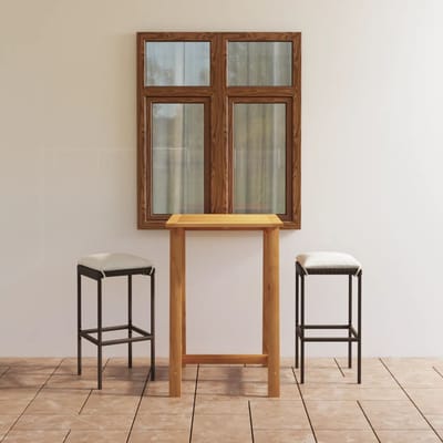 vidaXL - 3-delige - Tuinbarset - met - kussens - bruin