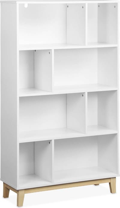 sweeek - Boekenkast 8 vakken op 4 niveaus houtdecor 80cm - floki