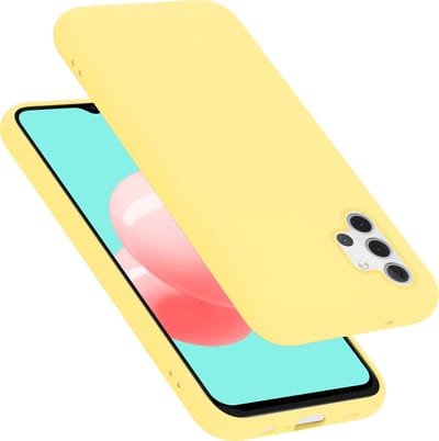 Cadorabo Hoesje geschikt voor Samsung Galaxy A32 5G in LIQUID GEEL - Beschermhoes gemaakt van flexibel TPU silicone Case Cover