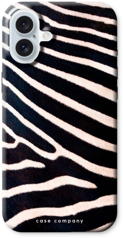 Case Company® - Hoesje geschikt voor iPhone 16 Plus hoesje - Zebra - Tough Case - Maximale Bescherming alle Kanten en Schermrand