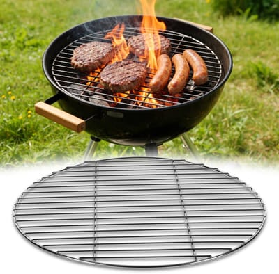 Grillrooster Rond - Barbecue Rooster - Buiten Grillen - Roestvrij Staal 304 - Ø 55 cm - Zilver