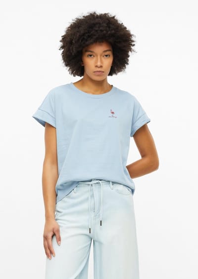 Mouwloos T-shirt van katoenjersey met print aan de voorkant dames s.Oliver