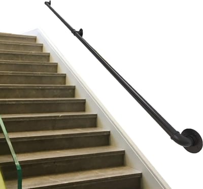 Metalen trapleuning set - Smeedijzeren leuning - Veilig traplopen - Roestvrij afgewerkt - 30 cm tot 600 cm - Zwart