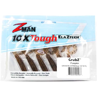 Zman Soft Lure GrubZ 3,5 Inch 6/Pack Pompoen (5537) white