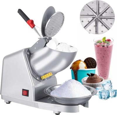 Elektrische IJscrusher - IJsbreker Machine - Koude Dranken Maken - Roestvrij Stalen Acht Messen - 65 kg/u - Zilver